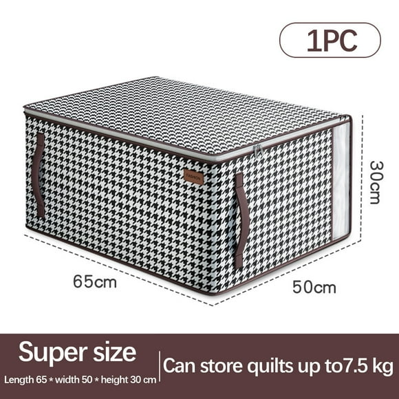 Bolsa de almacenamiento de ropa plegable con ventana transparente - Caja organizadora de gran capacidad para armario, almacenamiento debajo de la cama - Diseño de doble cremallera, asas reforzadas