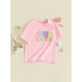 thumbnail image 4 of Aojekbee Girl's Birthday Tops Casual Round Neck Short Sleeve Letter Embroidery T-Shirt Toddler Little Girl Summer Clothes, 4 of 10