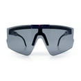 thumbnail image 5 of Boys Size Flip Up Shield Rimless Adjustable Arm MTB Sport Sunglasses Navy - Black, 5 of 8