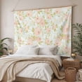 thumbnail image 3 of Beige Flowers Tapestry for Bedroom Wall Hanging Tapestry, Farmhouse Botanical Floral Green Leaves Ceiling Backdrop Tapestries Poster Blanket Wall Decor for Teens Room Living Room Dorm 55" x 73", 3 of 8