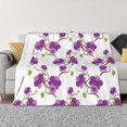 thumbnail image 1 of Fotbe Orchids Flowers Manta de Franela con Estampado, Manta Ultrasuave para Cama, Sofá, Auto, Hipoalergénica y Antibolitas-60"x50", 1 of 6