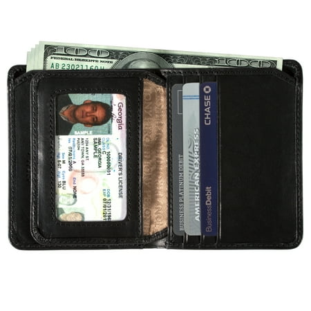 Prima Front Pocket Leather Wallet with I.D. Flap Card Case