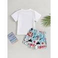 thumbnail image 4 of 4th of July Western Infant Toddler Kids Baby Boys Summer Clothes Cow Letter Print Short Sleeve T-shirts+Shorts Outfits, 4 of 9