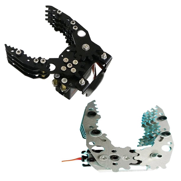 2x G6 diy buliding robot Robótico De Metal Abrazadera Mecánica De Garra Para Negro + Plata shamjiam Kits de garras de robot