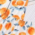thumbnail image 6 of Pajamas for Women Set Yellow Peach Fruit Print Short Sleeves Button Up Pjs Tops & Short Women Pajamas (Orange XL), 6 of 9