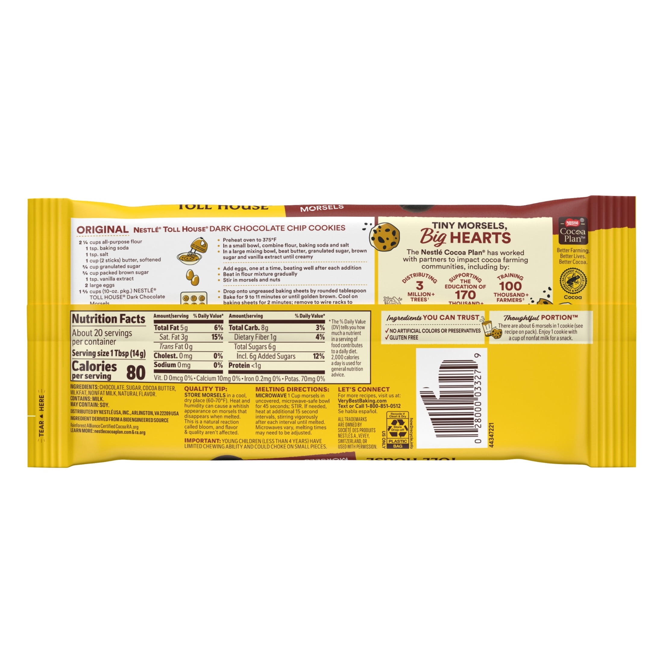 (6 pack) Nestle Toll House Dark Chocolate Regular Baking Chips, 10 oz Bag