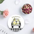 thumbnail image 4 of ZHANZZK Summer Farm Truck with Fresh Lemon and Gnome Black Plaid Set of 4 Round Coaster for Drinks, Absorbent Ceramic Stone Coasters Cup Mat with Cork Base for Home Kitchen Room Coffee Table Bar Decor, 4 of 6