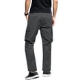 thumbnail image 4 of UVEASISHA Mens Casual Straight Leg Pants Regular Fit Elastic Waist Cargo Pants Solid Color Lightweight Work Pants with Multi-Pocket Today Sales Dark Gray XXL, 4 of 9
