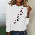 thumbnail image 2 of ibuvkizy Valentine's Day Sweatshirt for Women Printed Round Neck Pullover Long Sleeved Casual Womens Sweatshirts White,S, 2 of 4
