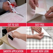 Con-Tact Creative Covering™ Printed Vinyl Top - Gingham Gray, 18 in. x 16 ft., Designed to Help with Surface Protection and Shelf Organization