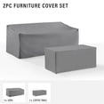 thumbnail image 6 of Crosley Furniture Covers 2-Piece Vinyl Outdoor Sofa Cover Set in Gray, 6 of 9