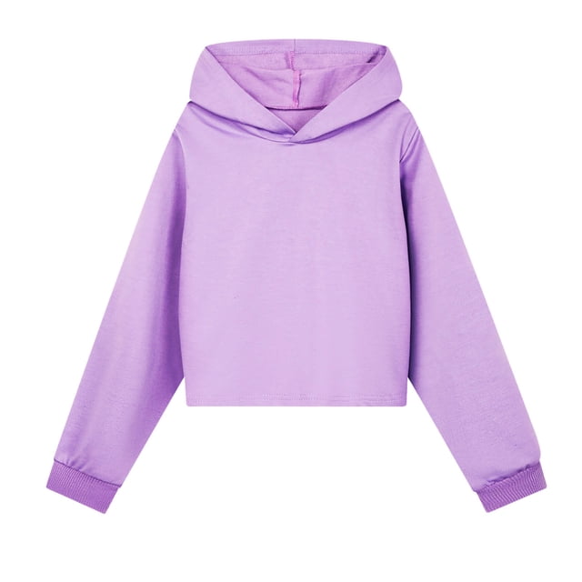 PMVFHDE Chandail à Col Rond d'Automne Enfant Tout-Petit Garçons Filles Manches Longues Imprimés Chaud Chandail à Capuchon Chandail Hauts Tenues pour Enfants Survêtement Violet,160