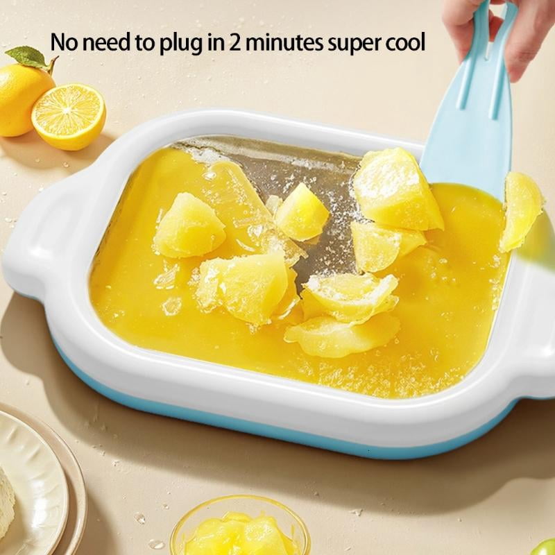 CEORPER Ice Cream Maker Metal Summer with 2 Spatulas Cold Pan Plate for Sorbet