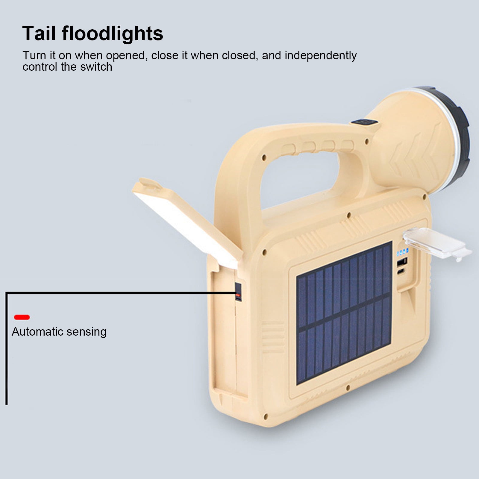 TOPUUTP Lámpara de Camping Recargable Linterna portátil, Fuente de luz LED, energía Solar, múltiples Modos de iluminación para Uso en Exteriores