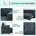thumbnail image 2 of Pull-Out Sofa Bed - Compact Pull-Out Couch for Small Spaces and Living Rooms with Storage- Color:Dark Gray,Fabric:Velvet, 2 of 14