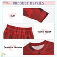 thumbnail image 4 of Red Plaids Black Christmas Trees Cotton Pajama Set Long Sleeve Top and Pants Sleepwear Unisex 4T, 4 of 7