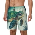 thumbnail image 2 of Haiem Watercolor Turtle1 Mens Swim Trunks with Compression Liner 2 in 1 Swimming Shorts Stretch Swimwear Quick Dry,Board Shorts-XX-Large, 2 of 9