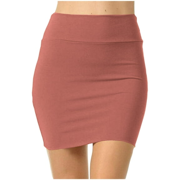 Efsteb Womens Skirt High Waist Wrap Short Skirt Fashion Casual Solid Color Comfy Summer Skirts (Gold,S)