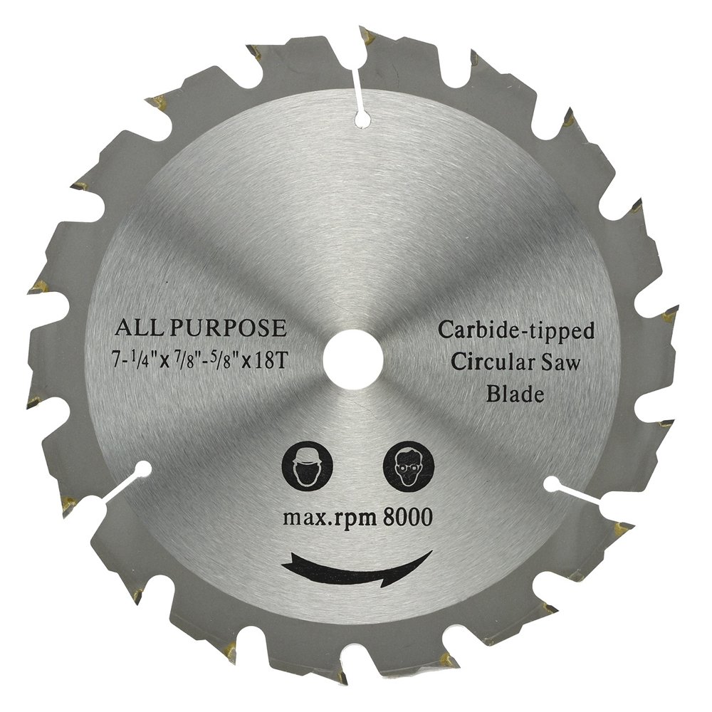 5pc Carbide Tipped Saw Blade 71/4" inch x 5/8" x 18T Circular Saw