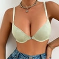 thumbnail image 4 of Women's Minimizer Bra Front Closure Full Coverage Lace Bras Comfortable Wide Strap, Plus Size Bras Green 70B, 4 of 9