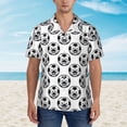 thumbnail image 2 of Xecao Happy Soccer print Hawaiian shirt - a stylish short-sleeve button-down for men, perfect for casual beach and tropical outings., 2 of 9