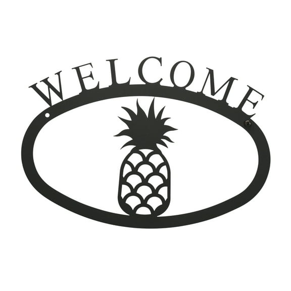 Village Wrought Iron WEL-44-L Large Pineapple Welcome Sign