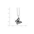 thumbnail image 3 of Black Accent Diamond Butterfly Pendant Necklace in Sterling Silver with Chain for Women, 3 of 5