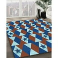 thumbnail image 3 of Ahgly Company Machine Washable Indoor Square Transitional Crystal Blue Area Rugs, 4' Square, 3 of 7