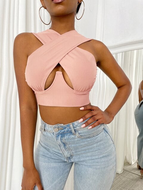 cut out front crop top