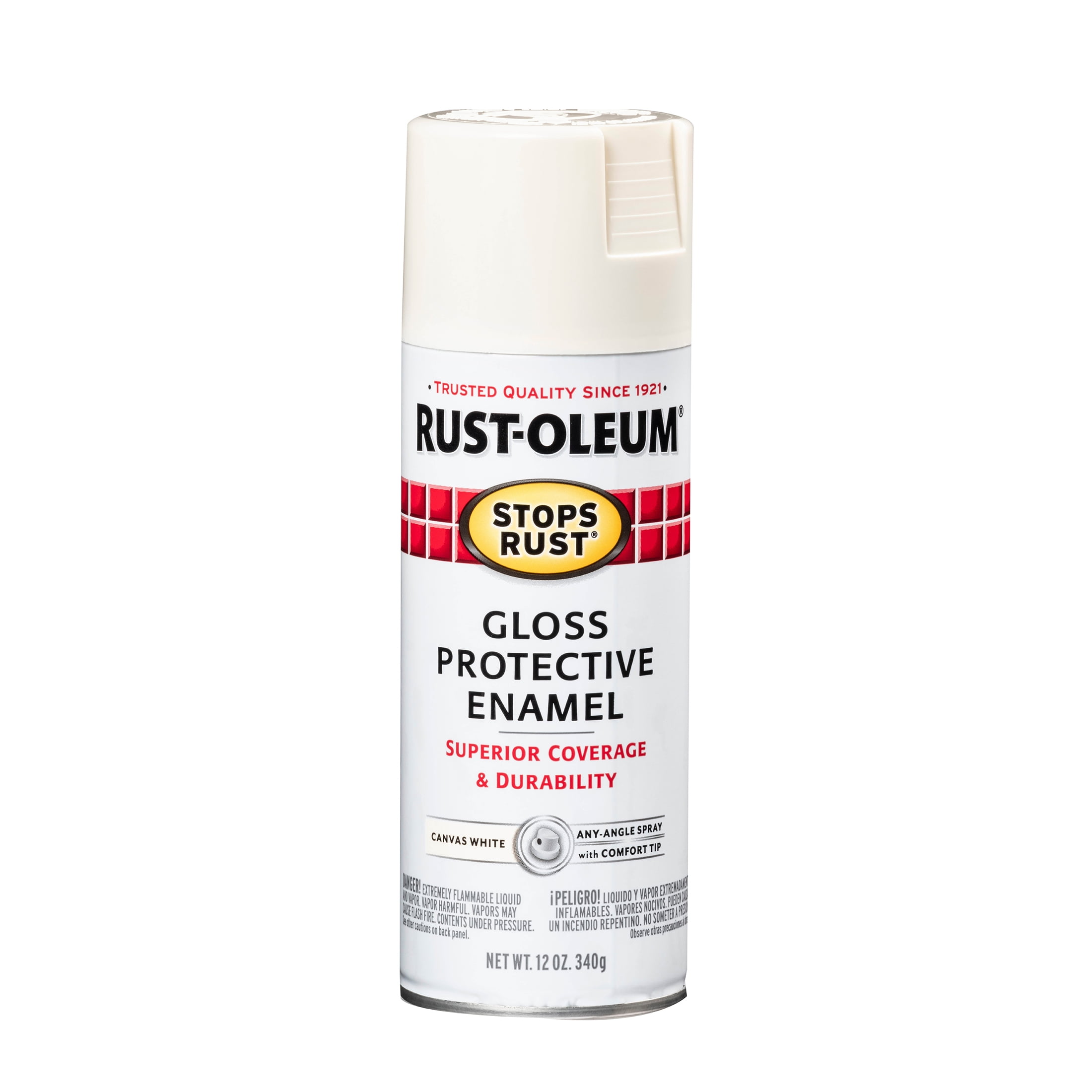 Canvas White, RustOleum Stops Rust Gloss Protective Enamel Spray Paint