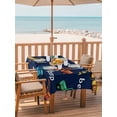 thumbnail image 2 of Outdoor Tablecloth with Umbrella Hole for Patio/Picnic/Party/Camping, Cartoon Tractor Waterproof Table Cloth Rectangle Table Cover Washable, Cute Beep Car Digger Shovel Truck Navy Blue (60"x 84"), 2 of 8