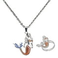thumbnail image 2 of Colgante de sirena perfecl de aleación de zinc Collar de humor color Gargantilla Set de joyería para mujer, 2 of 8