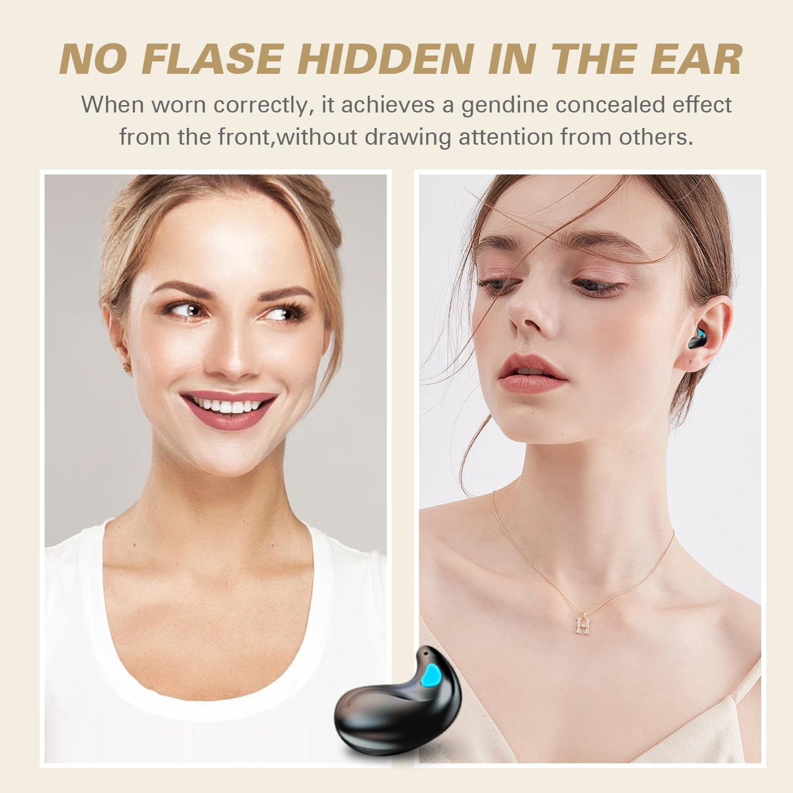 Invisible Sleep Wireless Earphone IPX5 Waterproof Thin Invisible Sleep Earbuds for Side Sleepers Sleep Ear Buds Smallest Tiny Small Mini Discreet Earbud for Sleeping Invisible Headphones