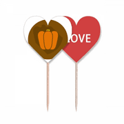 Happy Thanksgiving Day Simpol Pattern Toothpick Flag LOVE Heart Lable Cupcake Pick
