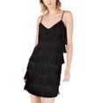 thumbnail image 1 of Bar III Woman’s Fringe V-Neck Slip Dresses, Back, Large, 1 of 3