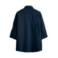 thumbnail image 3 of Siilsaa Shirts Men Men's Casual Striped Shirt Button Up Short Sleeve Soft Summer Beach Shirt(Navy,5XL), 3 of 7