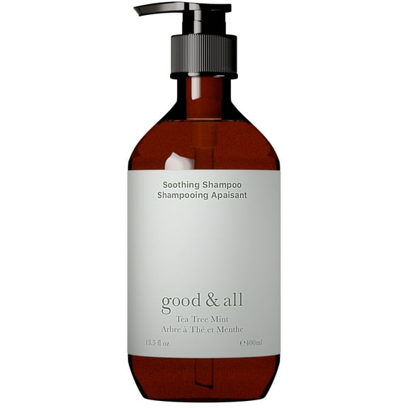 Good&All Tea Tree Shampoo for Dry Itchy Scalp with Peppermint - Sodium Lauryl Sulfate / Sulphate, Silicone, Paraben, Fragrance Free - 13.5 fl oz