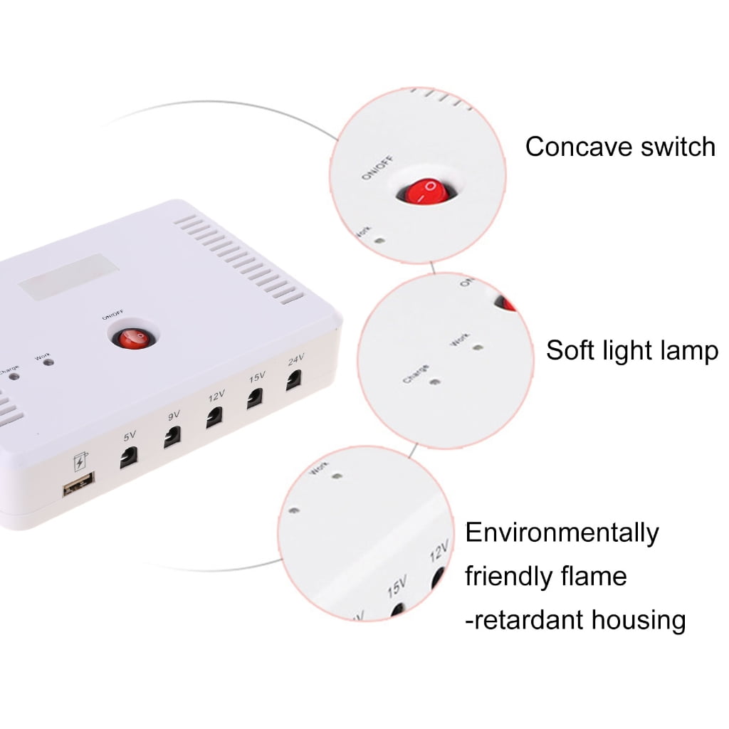 High Capacity 13200mAh Battery Backup Uninterruptible Power Supply 5V 9V 12V 15V 24V for Electronic Gadgets