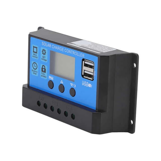 Controlador de carga solar con pantalla LCD, controlador de carga solar de 12 V y 24 V, controlador de carga de panel solar, eficiencia óptima