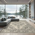 thumbnail image 2 of ODIKA 6'x9' Ultra-Soft Area Rug, Vintage Distressed Border Faded Interlocking Motifs Abstract Flowing Dynamic None Washable, Bare feet friendly, Silk-Touch for Guest Room, Bedroom, 2 of 7