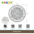 thumbnail image 5 of MJIAexp 4ft Mandala Boho Round Rug Circle Rug Non-Slip Machine Washable Area Rug Soft Bedroom Rug Throw Rug Vintage Carpet for Living Room Kitchen Dorm Coffee Table Distressed Gray, 5 of 8