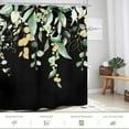 thumbnail image 3 of Black Green Eucalyptus Shower Curtain 72Wx72L Inches Watercolor Botanical Earthy Leaves Plants Bathroom Herbs Nature Bath Accessories Art Home Decor Fabric 12 Pack Hooks, 3 of 6