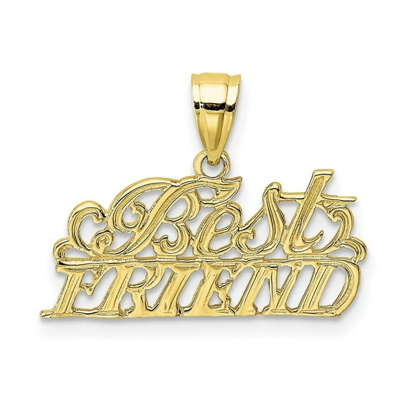 Auriga 10K Yellow Gold Best Friend Pendant for Women (L-14.2 mm,W-20 mm)