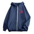 thumbnail image 4 of WEAIXIMIUNG Sweat à Capuche Zippé pour Femmes Mode Imprimé Cerf Leaping Manches Longues Poche Cordon Décontracté Sport, 4 of 6