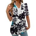 thumbnail image 2 of Fiudx Camisetas para Mujer Blusas Estampadas Informales para Mujer, Camiseta de Manga Corta, Top con Cuello Vuelto, 2 of 5