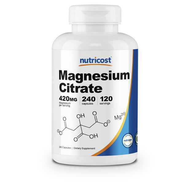 Nutricost Magnesium Citrate 420mg, 120 Servings (210mg Per Capsule, 240 Vegetarian Capsules
