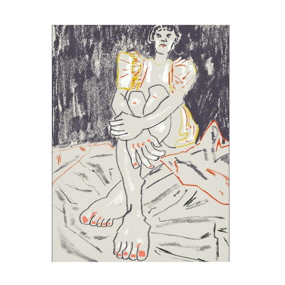 Trademark Fine Art Francesco Gulina The Girl In The Yellow Dress Dark Canvas Wall Art