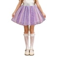 thumbnail image 2 of Avrnliq Purple Gradient Tulle Princess Tutu Skirt with Gold Stars - Glitter Elastic Waist A-Line, 100% Fluffy for Girls 2-8Y ,Size 7 T, 2 of 9