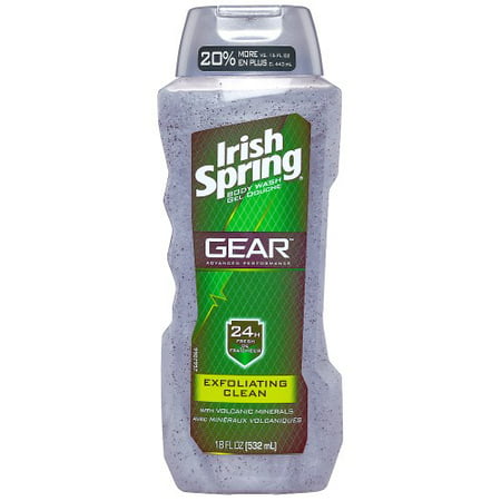Gear Exfoliating Clean Body Wash by Irish Spring for (Best Drugstore Exfoliating Body Wash)