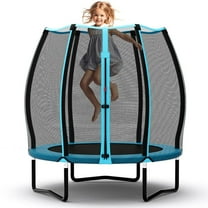 Topcobe 55 Inch Trampoline for Kids Toddler Mini Trampoline with Safety Enclosure Net, Kid's Toys for Indoor Outdoor, Ideal Gift for Toddlers-Blue
